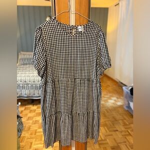 Simons Black and White Checkered Dress